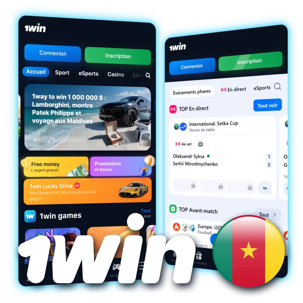 Téléchargez l'application officielle iOS ou Android sur 1win au Cameroun.