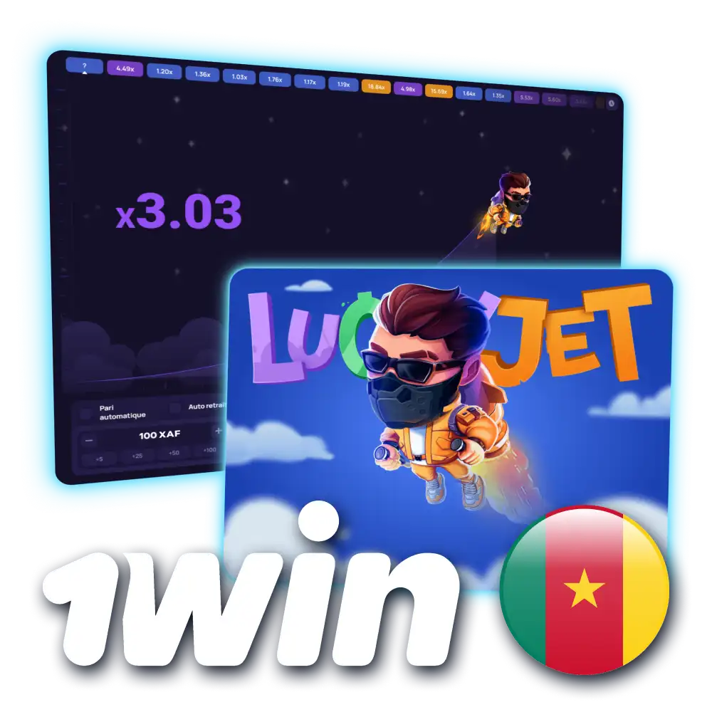 Gagnez avec 1win Lucky Jet pari rapide au Cameroun.