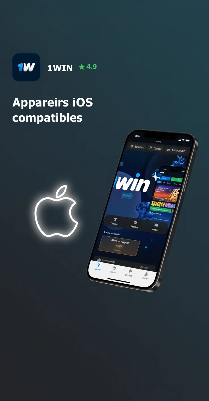 Appareils iOS compatibles PWA 1win: iPhone 11 à 15 Pro, XR, SE 2022, XS Max; iPad 10e, Air 5e, Pro 11