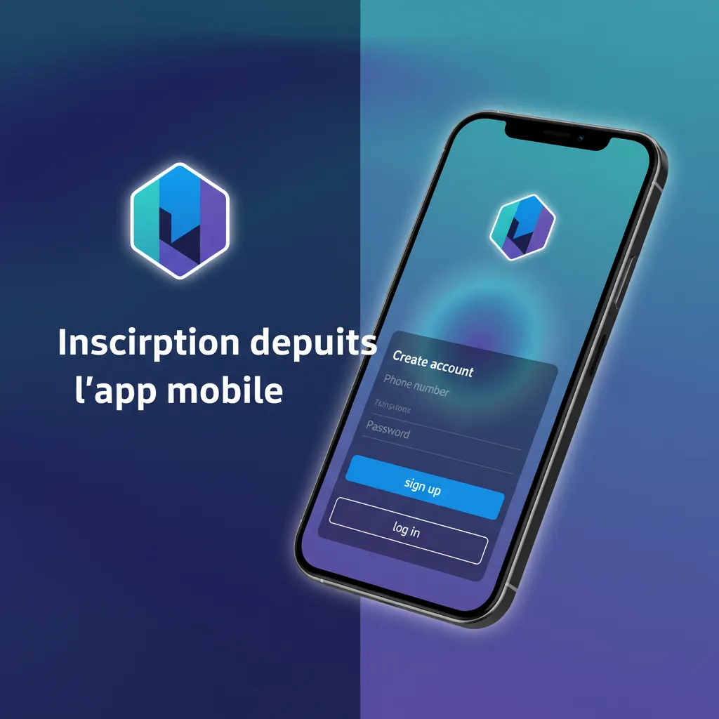 Écran d’inscription mobile: choisir méthode, XAF, infos, mot de passe, code promo, limites dépôt, validation e‑mail/SMS, KYC.