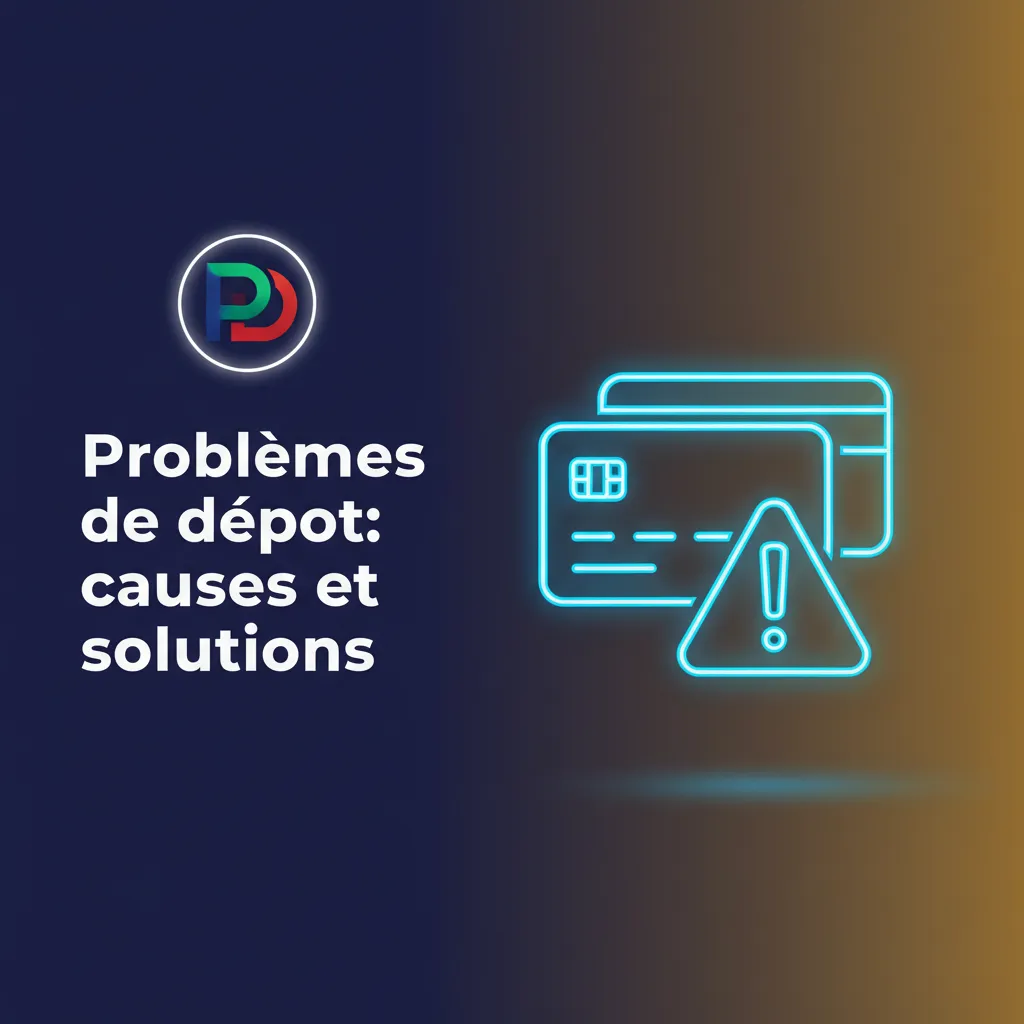 Infographie: problèmes de dépôt courants et solutions rapides (Mobile Money, crypto, solde, KYC, minimum 1 000 XAF)