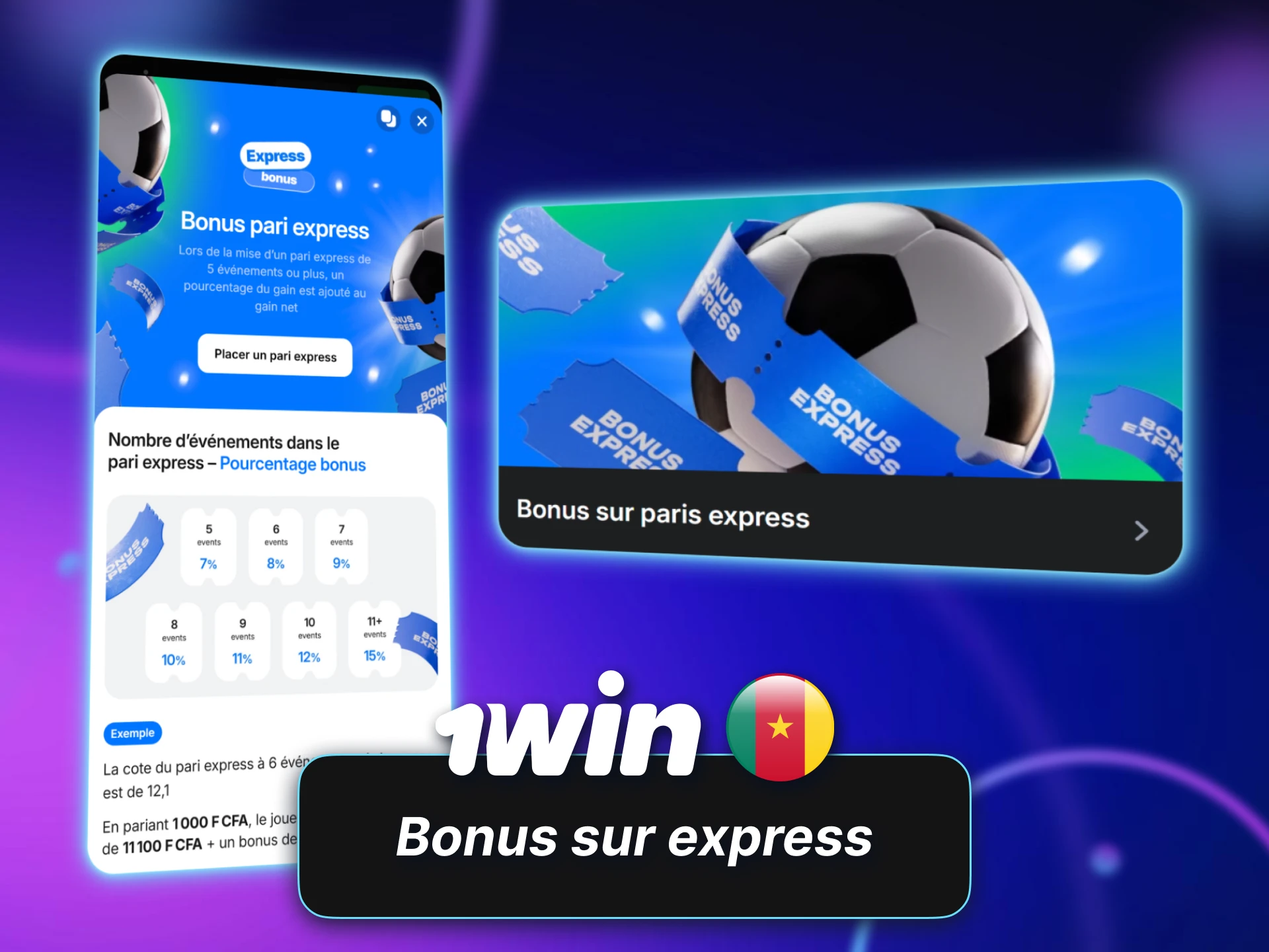 Profitez du bonus express disponible sur l’application 1win Cameroun.