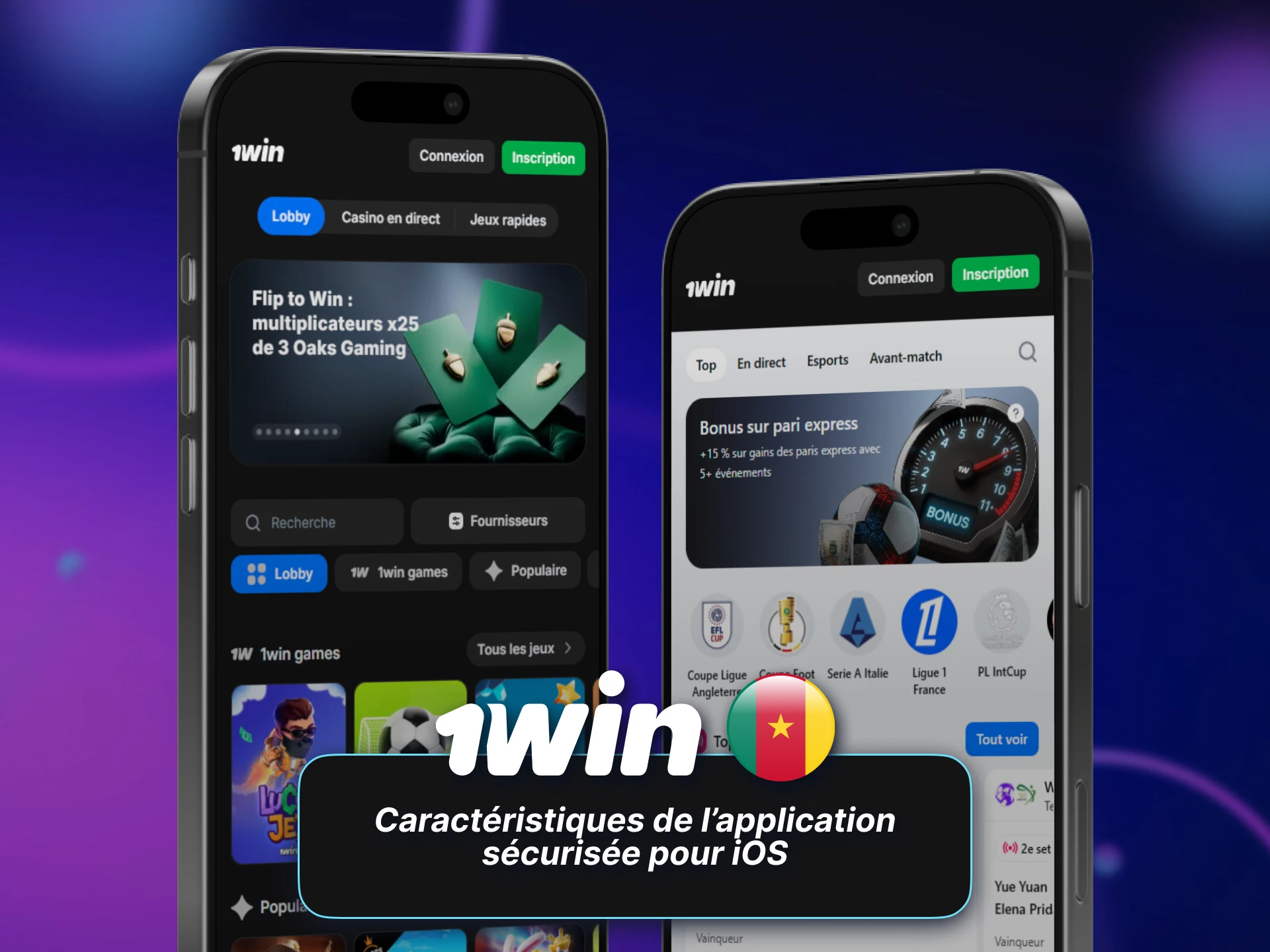 Profitez des fonctionnalités sécurisées de l’application 1win Cameroun pour iOS.