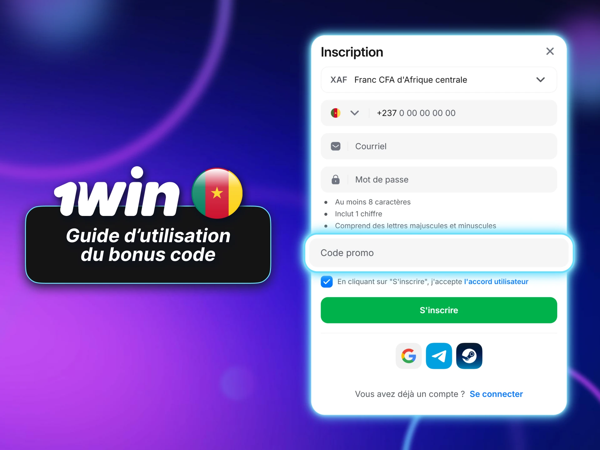 Le guide du code bonus 1win aide les joueurs du Cameroun.