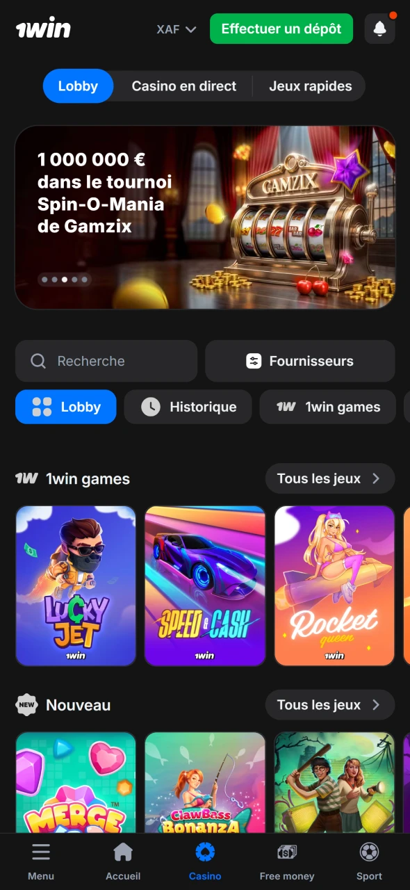 Commencez à jouer sur 1win casino et profitez des récompenses.