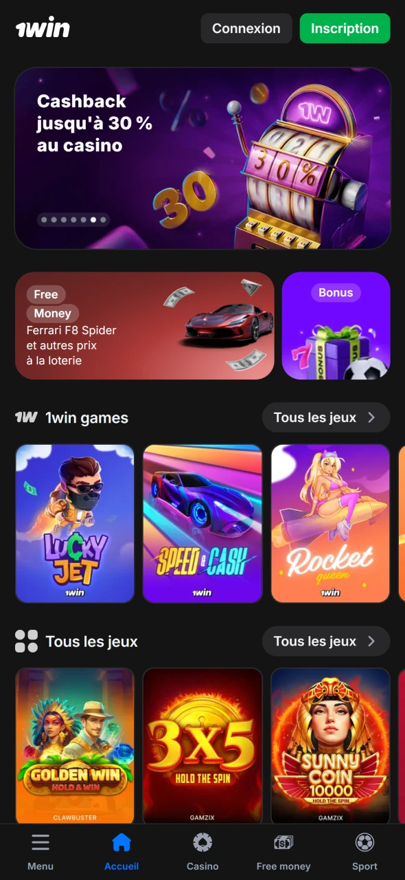 Téléchargez l’application 1win Cameroun pour jouer en toute liberté.