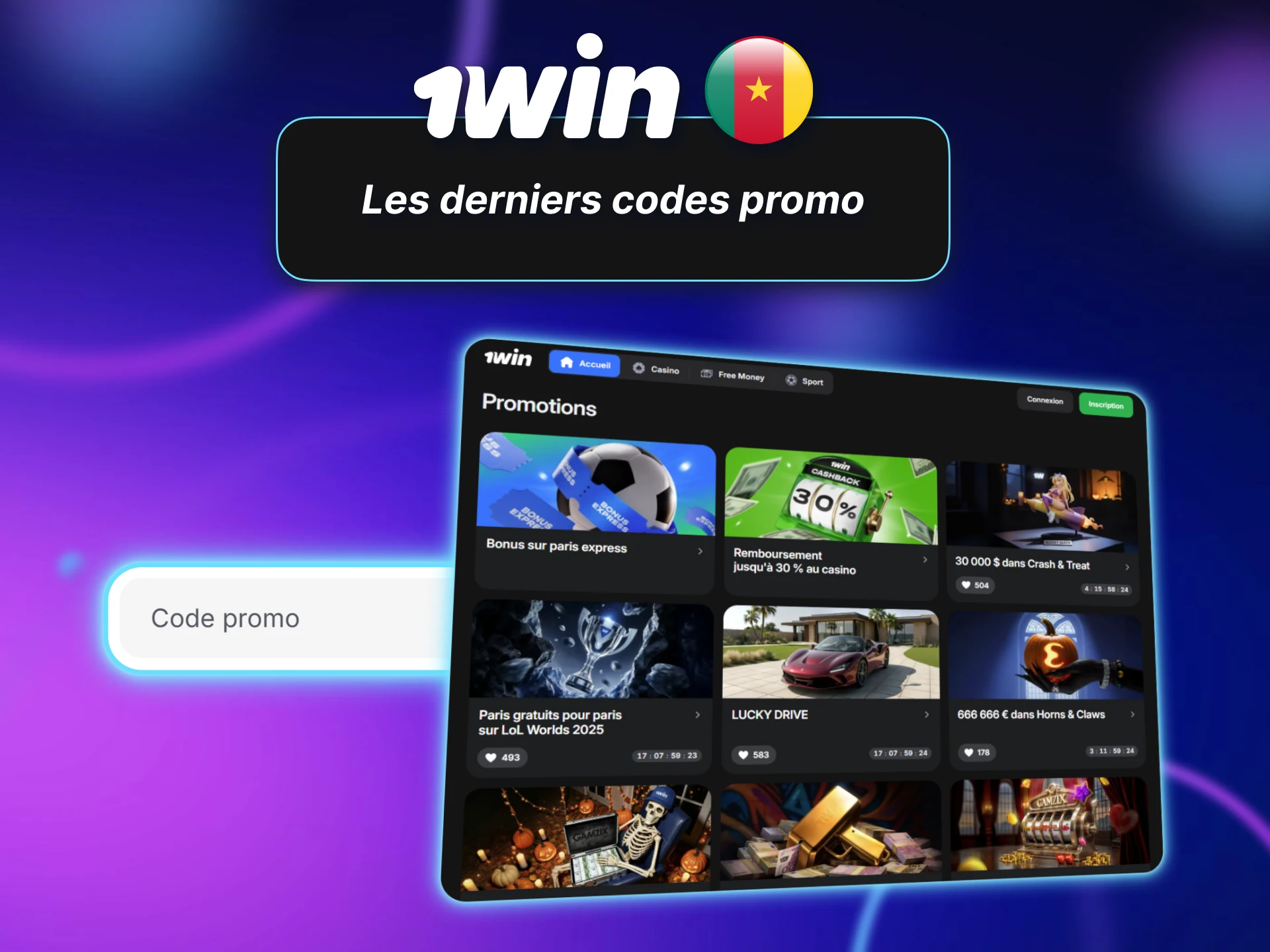 Les derniers codes promo 1win offrent des avantages aux joueurs du Cameroun.