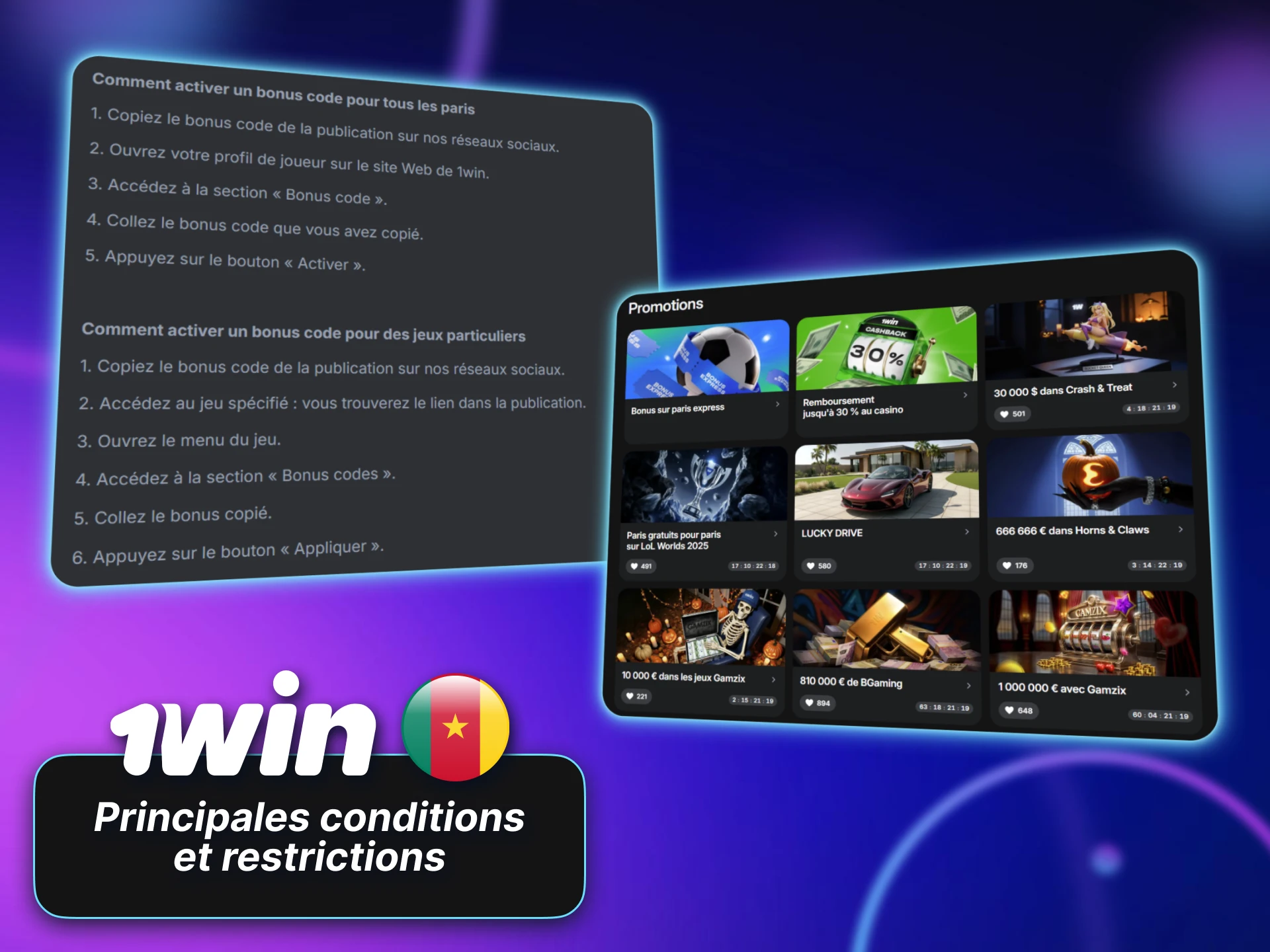 Découvrez les principales conditions et restrictions des bonus 1win.