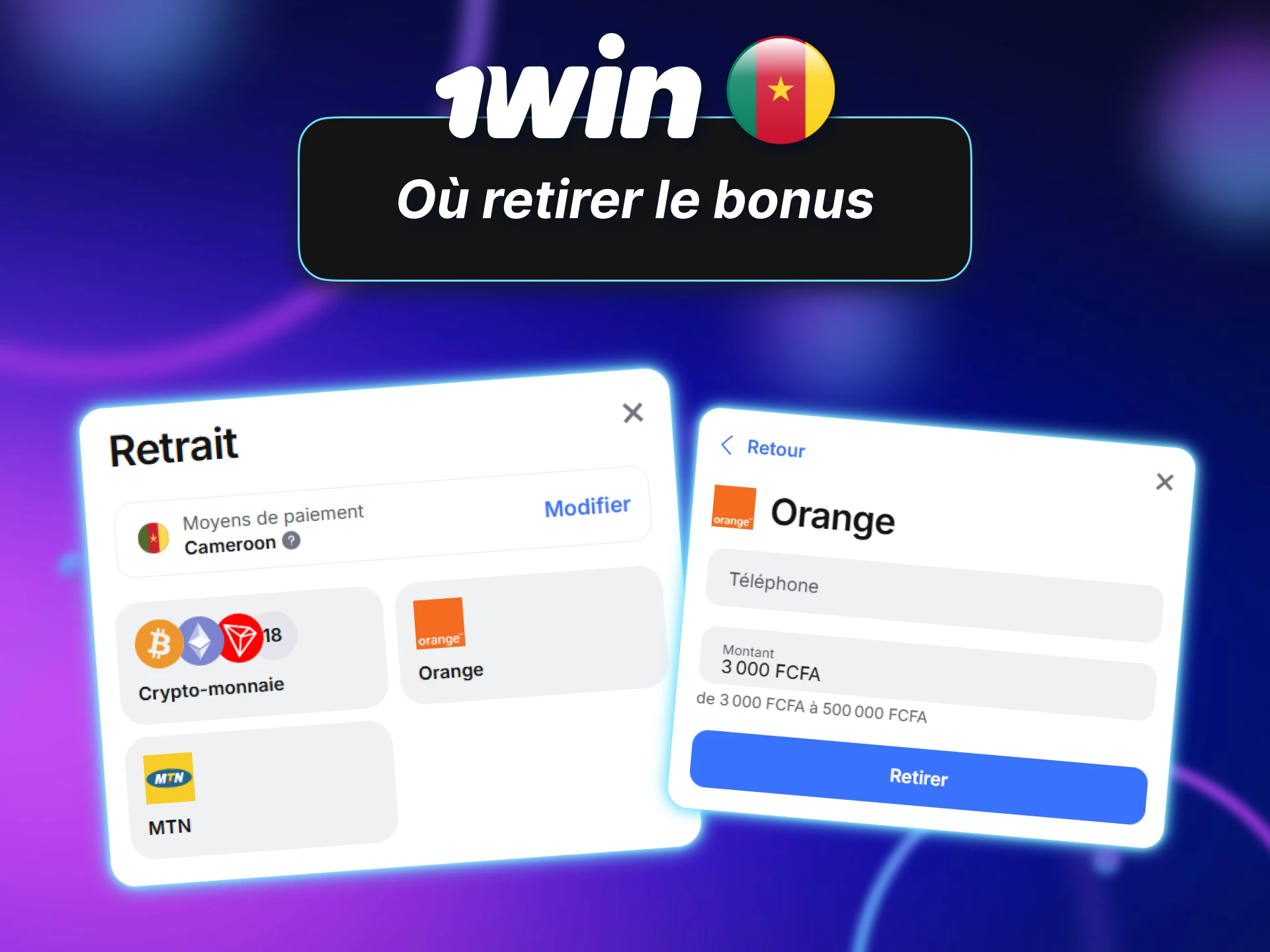 Retirez vos bonus facilement sur le site officiel 1win.