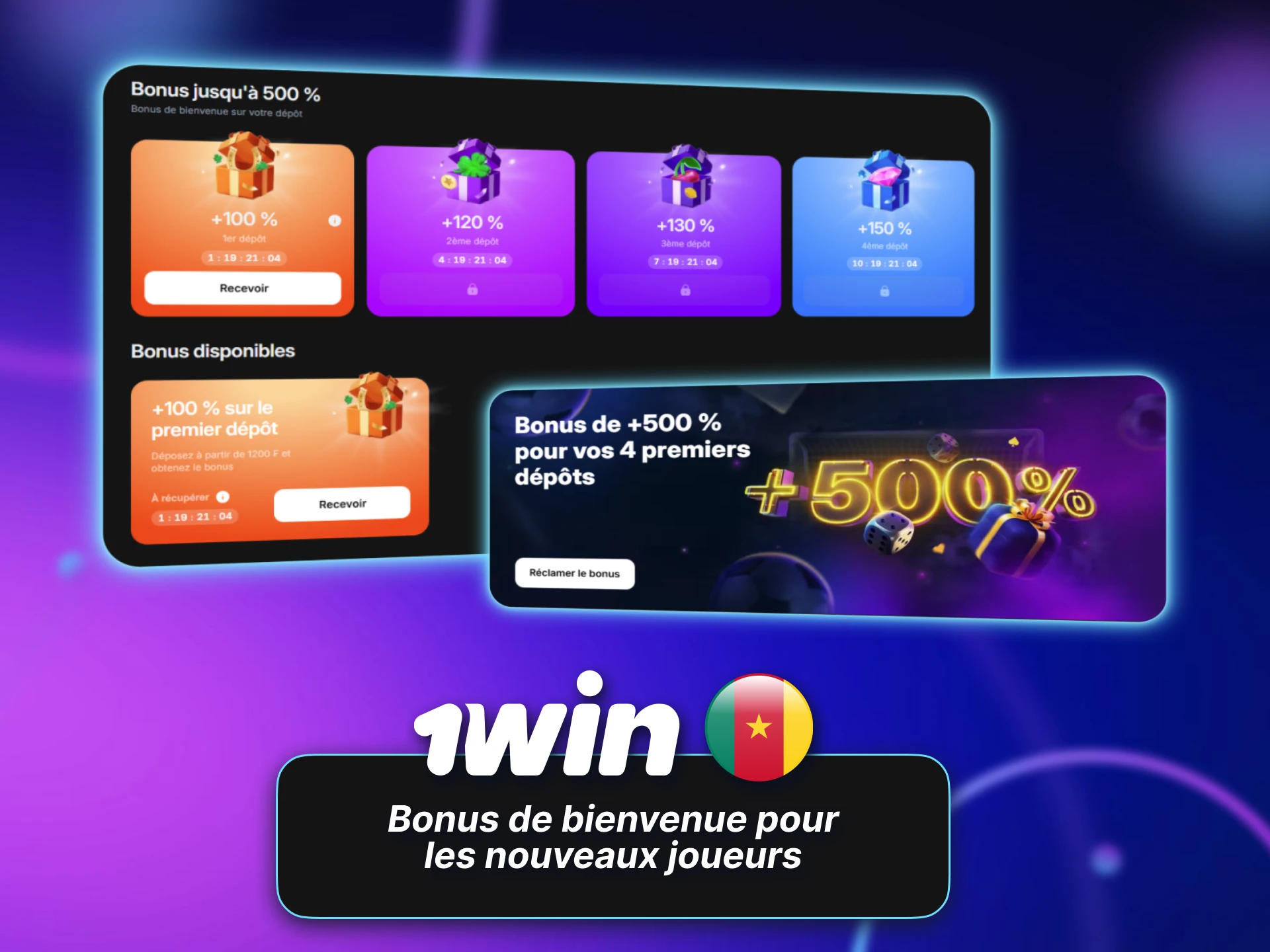 Le bonus de bienvenue 1win attire de nouveaux joueurs camerounais.