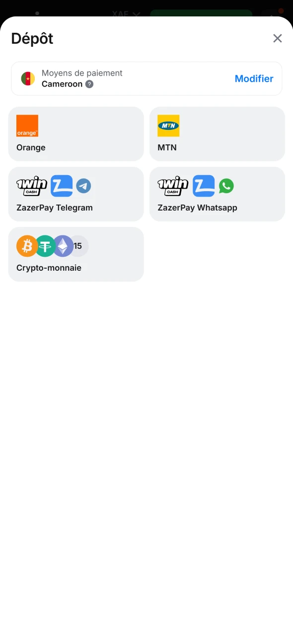 Effectuez votre premier dépôt sur le site 1win pour jouer.