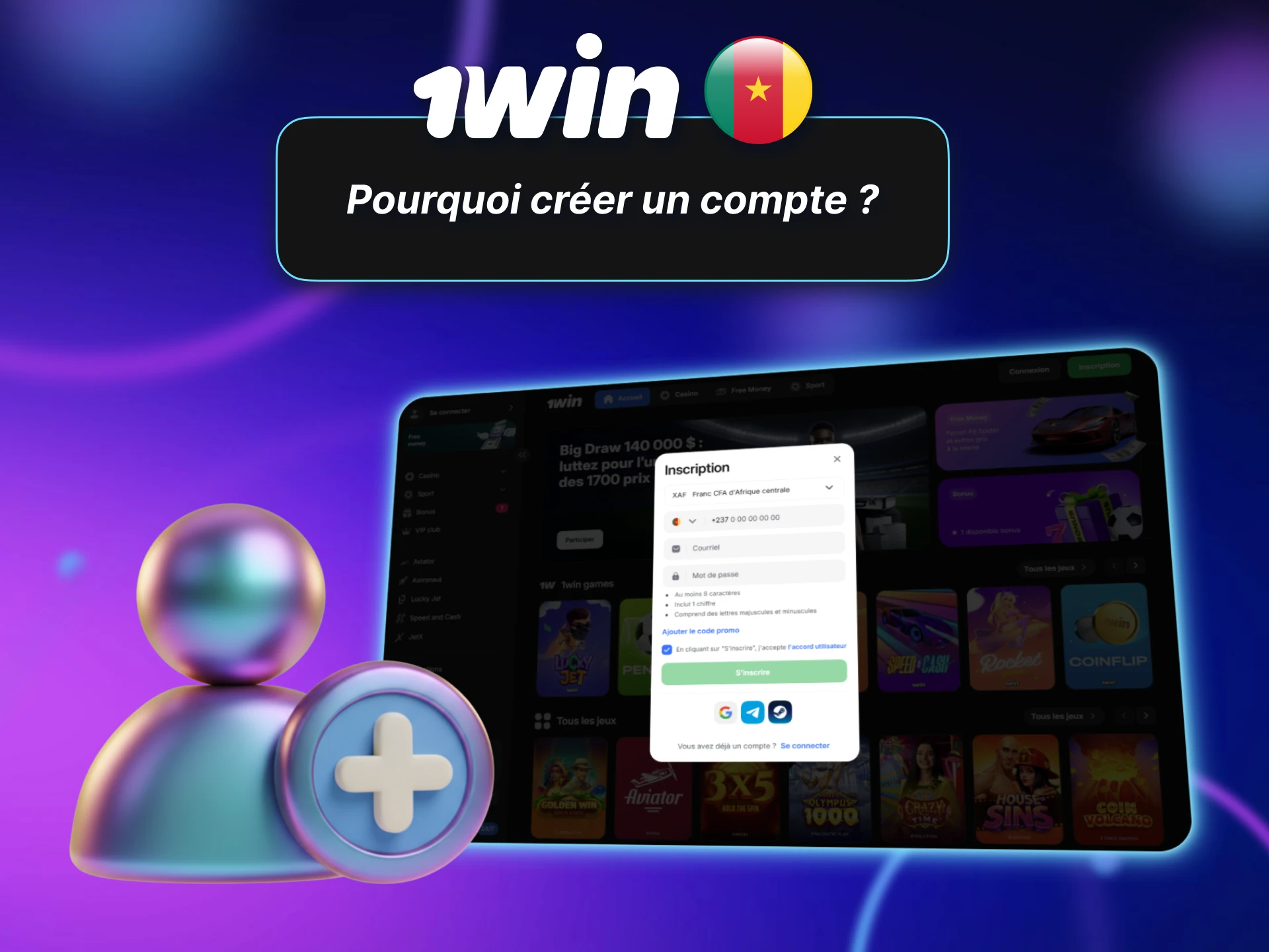 Créez un compte 1win pour accéder à toutes les fonctionnalités.