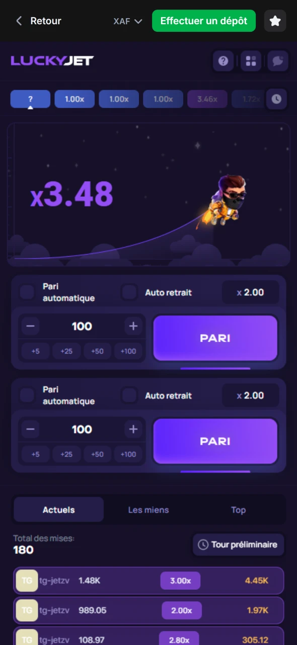 Commencez à jouer à Lucky Jet sur le site officiel 1win.