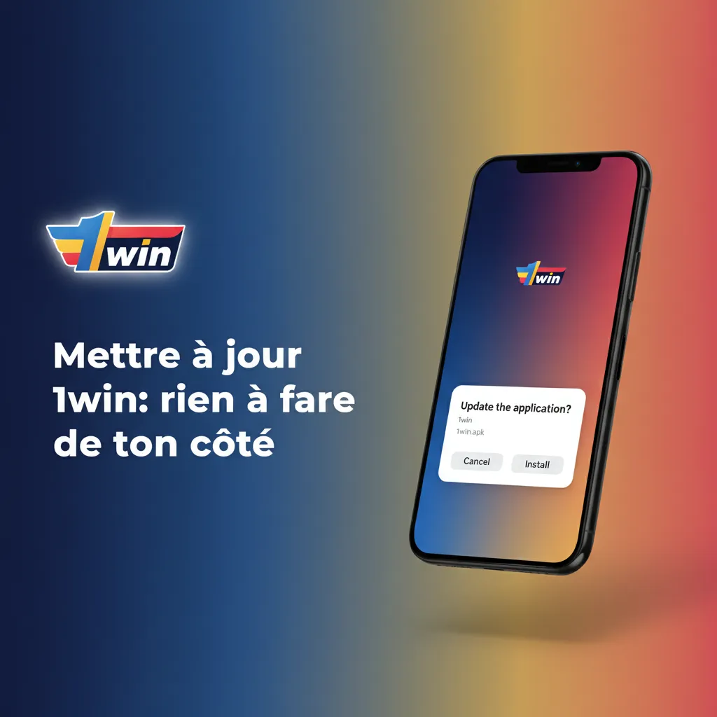 Smartphone avec icône 1win sur l’écran d’accueil; mises à jour automatiques côté serveur, sans APK ni réinstallation.