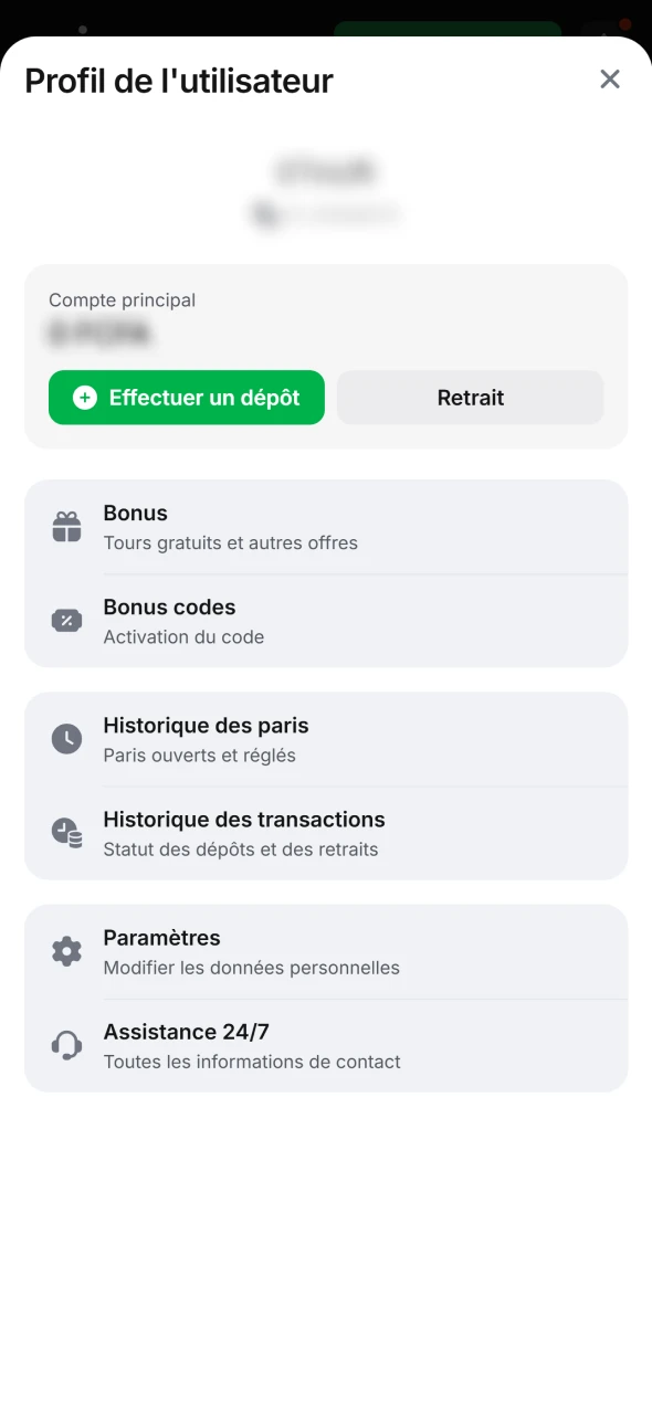 Votre dépôt 1win est terminé, commencez vos paris dès maintenant.