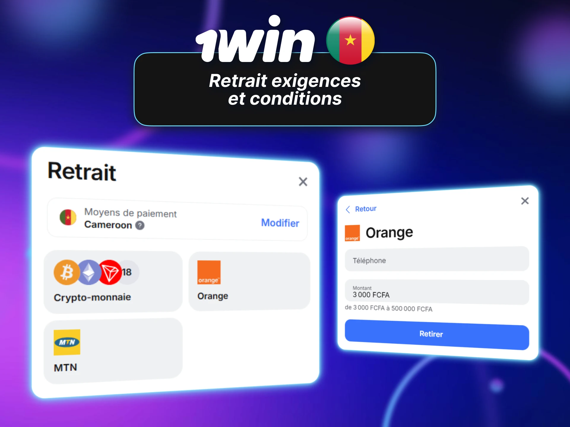 Les retraits 1win au Cameroun exigent le respect des conditions locales.