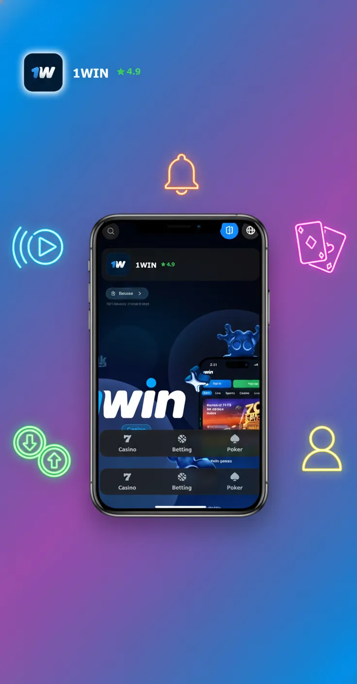 Infographie des points forts de l’app 1win: sport/casino en XAF, PWA iOS, MTN MoMo/Orange Money, bonus 500 %, support 24/7.