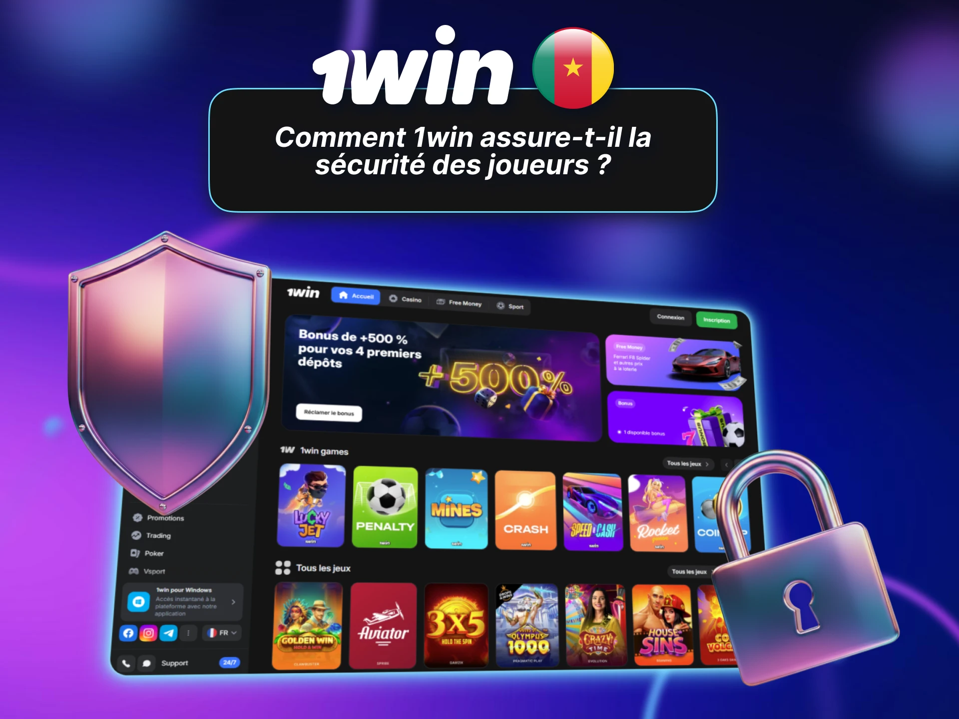 1win Cameroun assure la sécurité des joueurs grâce à un cryptage avancé.