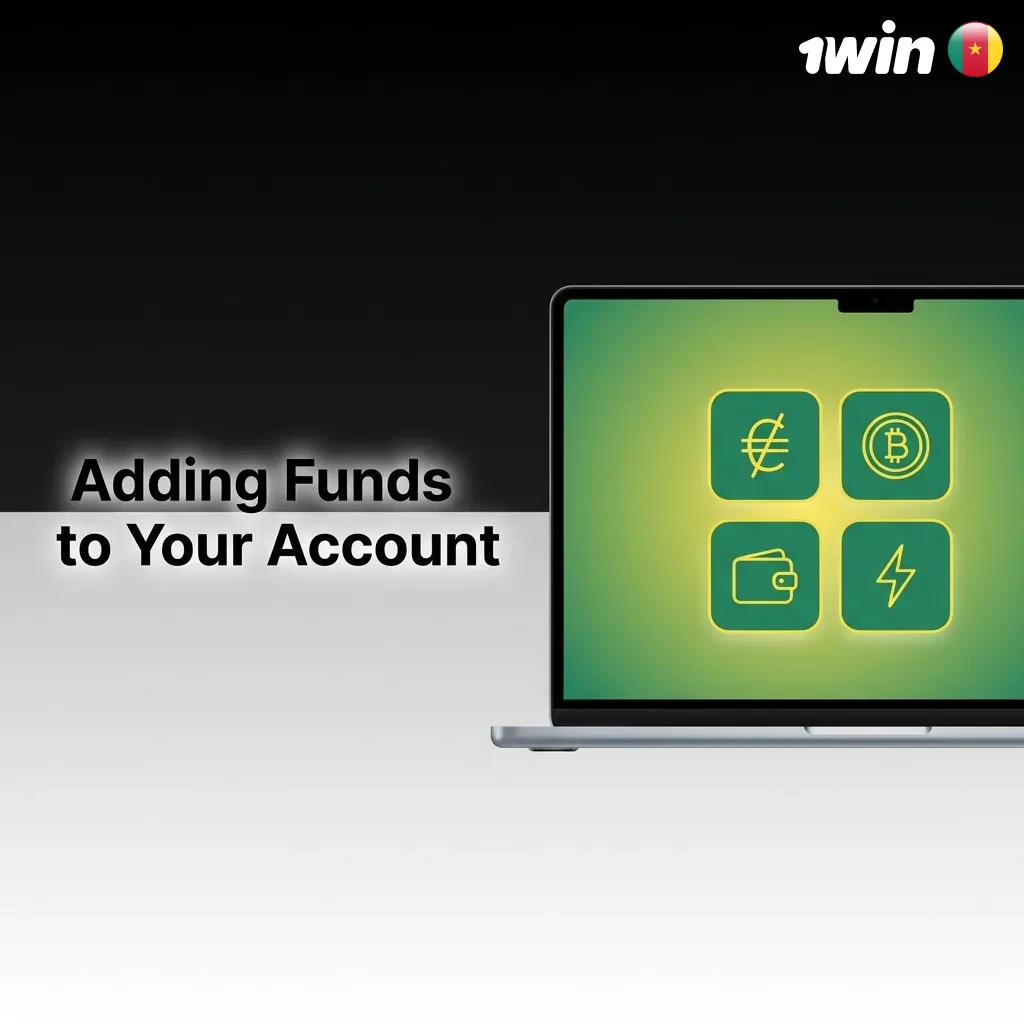 Smartphone screen showing deposit options including MTN Mobile Money and Orange Money for funding account in Cameroon