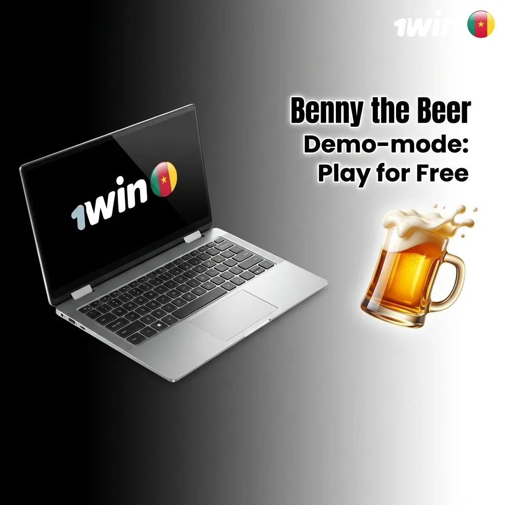 Player testing Benny the Beer slot game in free demo mode with virtual credits on 1win platform