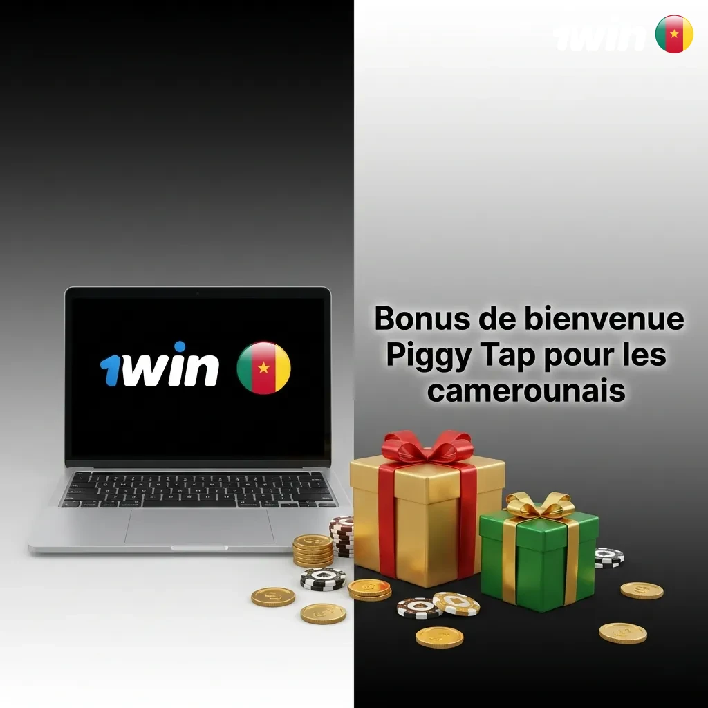 Cameroon welcome bonus offer showing 500% match up to 363,790 XAF for new casino players including Piggy Tap game