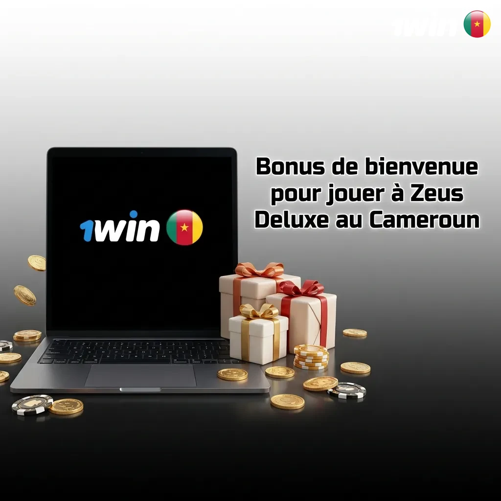 Zeus Deluxe welcome bonus offer for Cameroonian players showing 500% bonus up to 363,790 XAF with deposit instructions