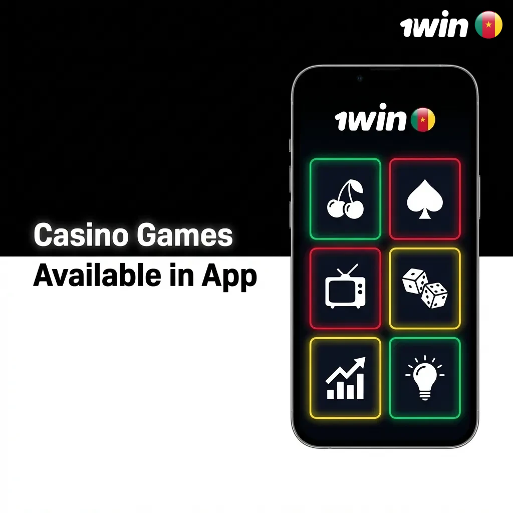 1win mobile app displaying diverse casino games including slots, live dealer, table games, and jackpot options