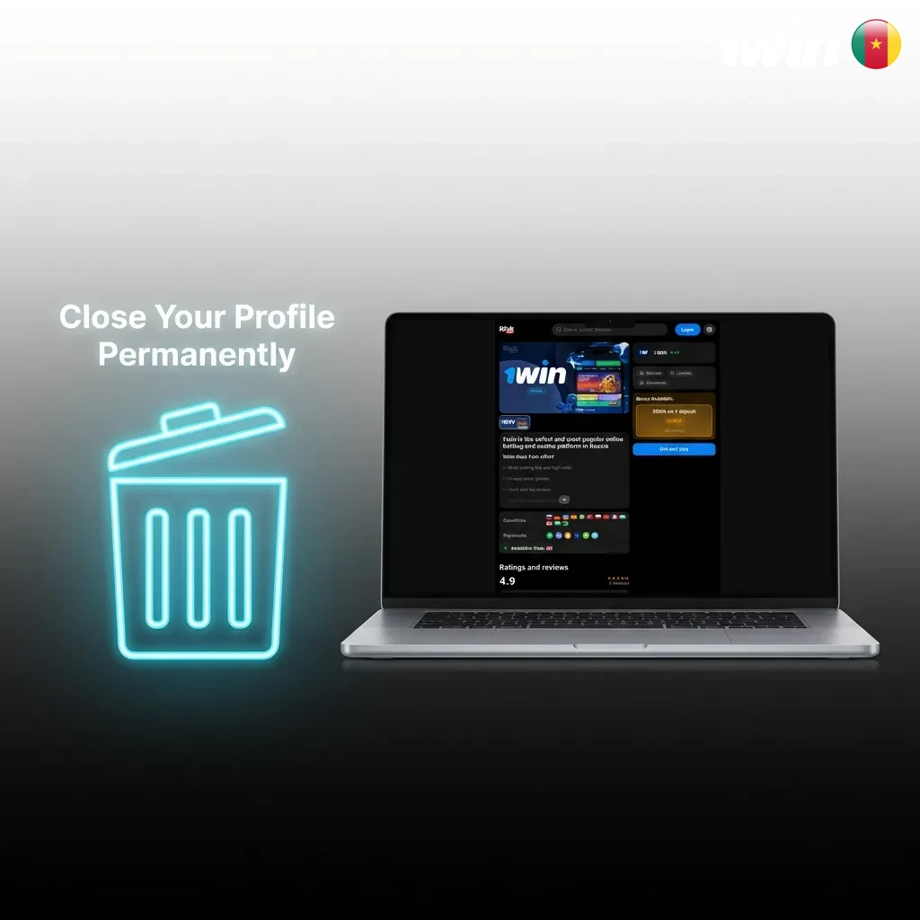 User permanently closing gambling account through settings menu on computer screen