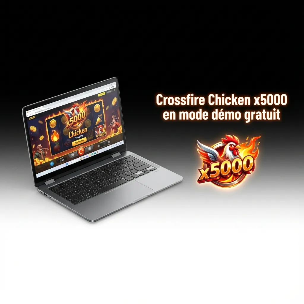 Interface de Crossfire Chicken x5000 en mode démo gratuit sur 1win, crédits virtuels et auto‑retrait pour s’entraîner.