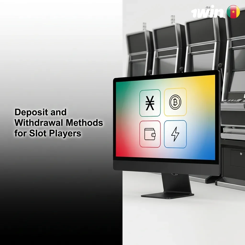 Cashier interface showing deposit methods including Mobile Money, credit cards, and cryptocurrencies for slot players