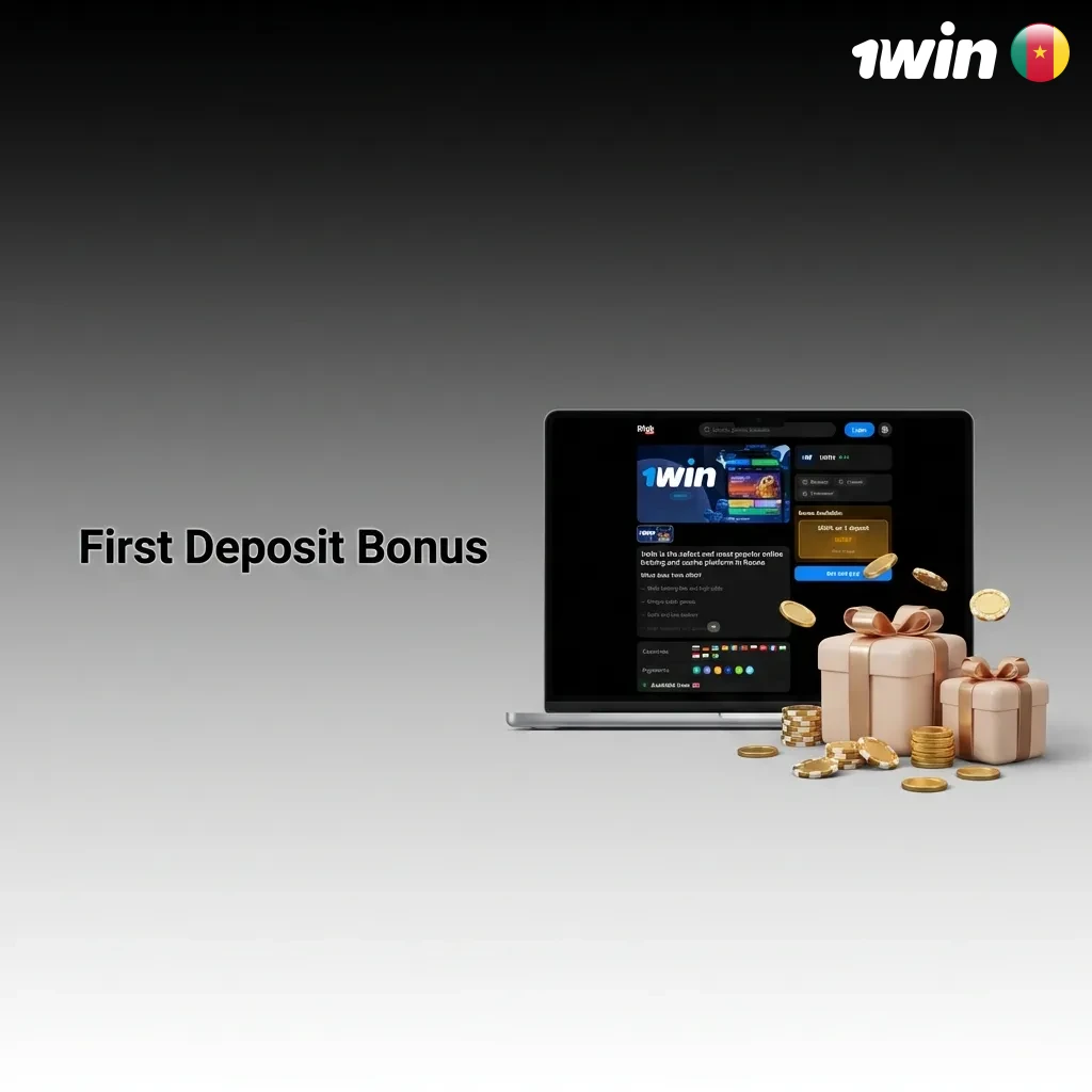First deposit bonus up to 500% worth 363,790 XAF for casino games and sports betting with 5x wagering requirement