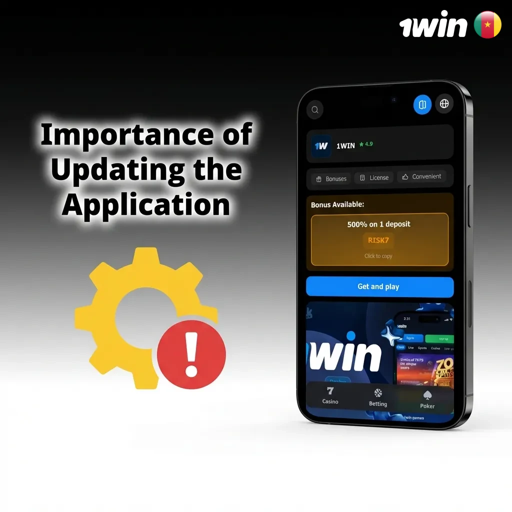 Person updating betting app on smartphone showing improved performance, security, and new features