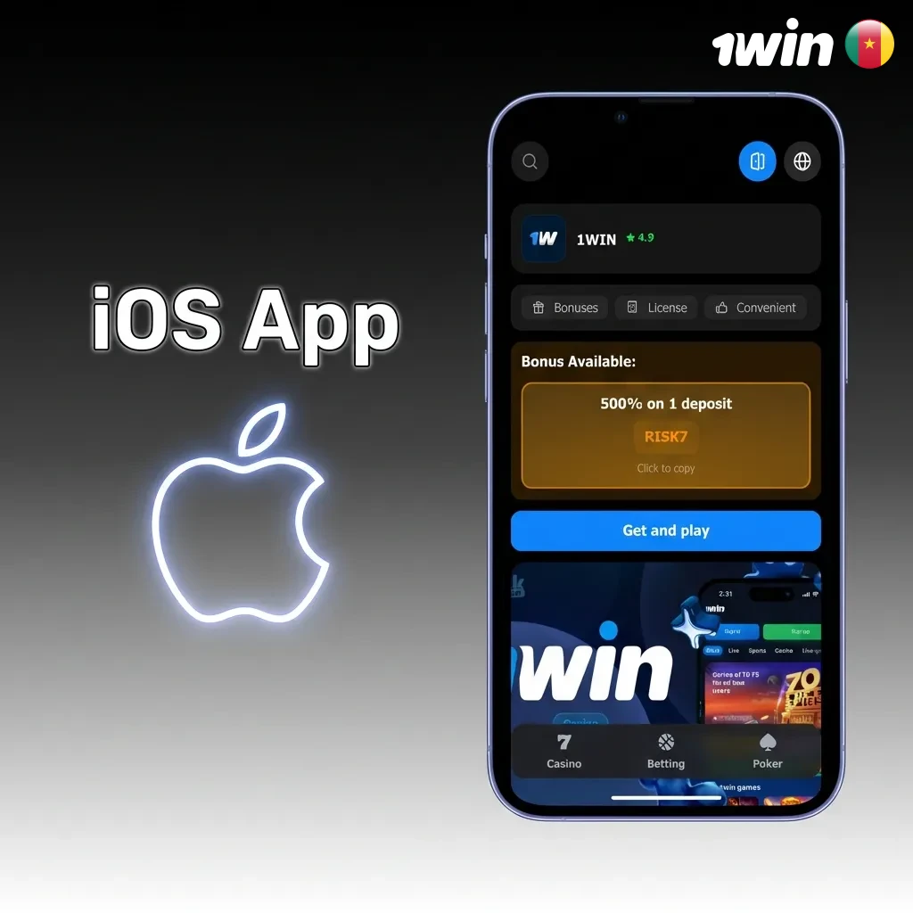 iPhone displaying App Store download page with "Get" button for iOS app installation