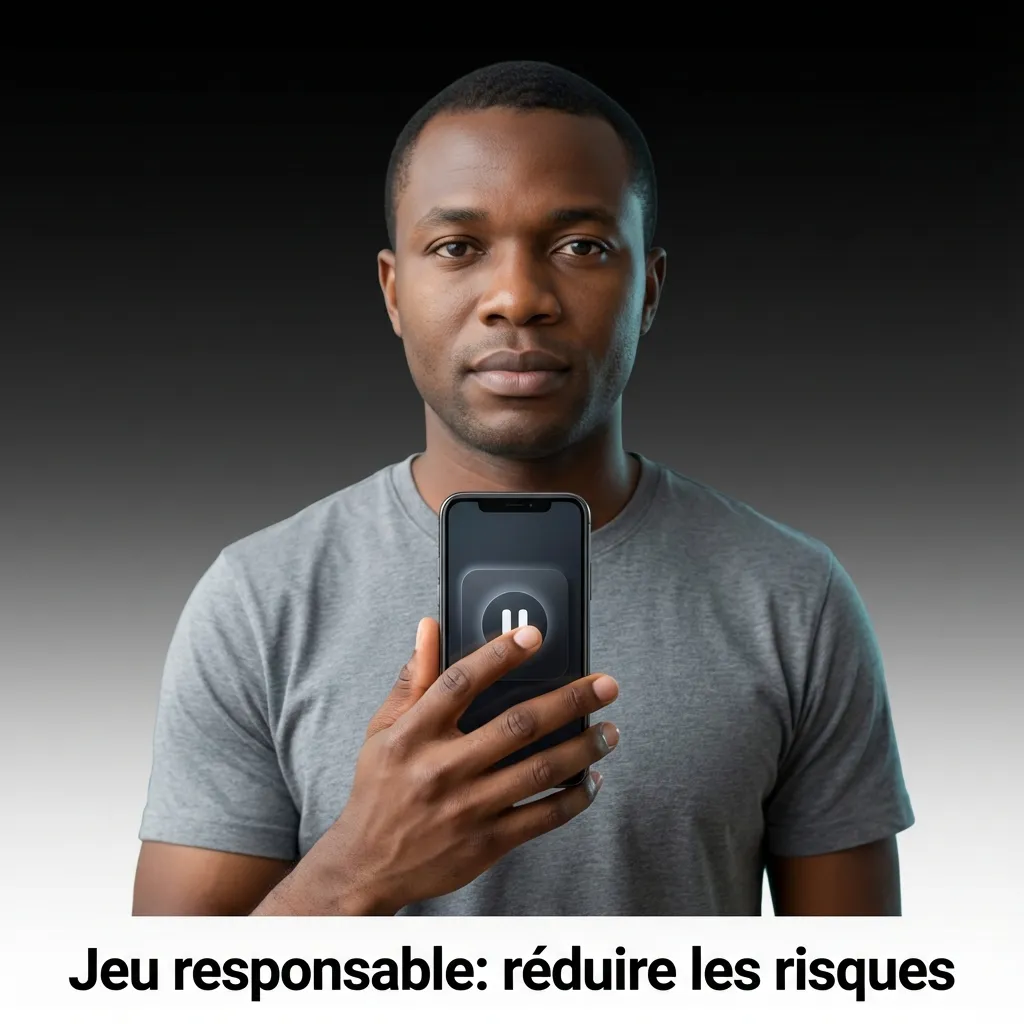 Affiche 'Jeu responsable' avec conseils: budget, démo CoinFlip, limites dépôt/pertes, pauses, ne pas rembourser des dettes.