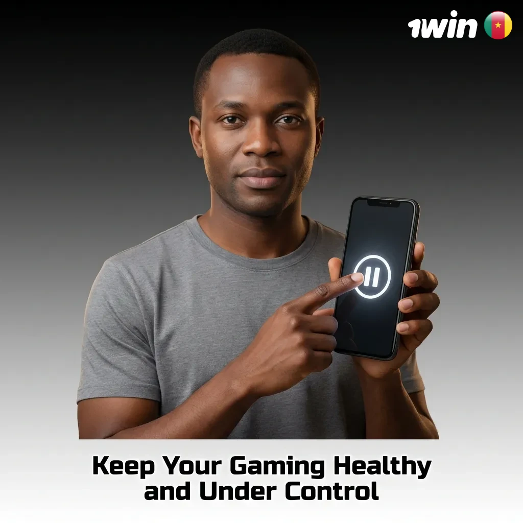 Gamer setting budget limits on phone while playing responsibly, promoting healthy gaming habits and financial control.