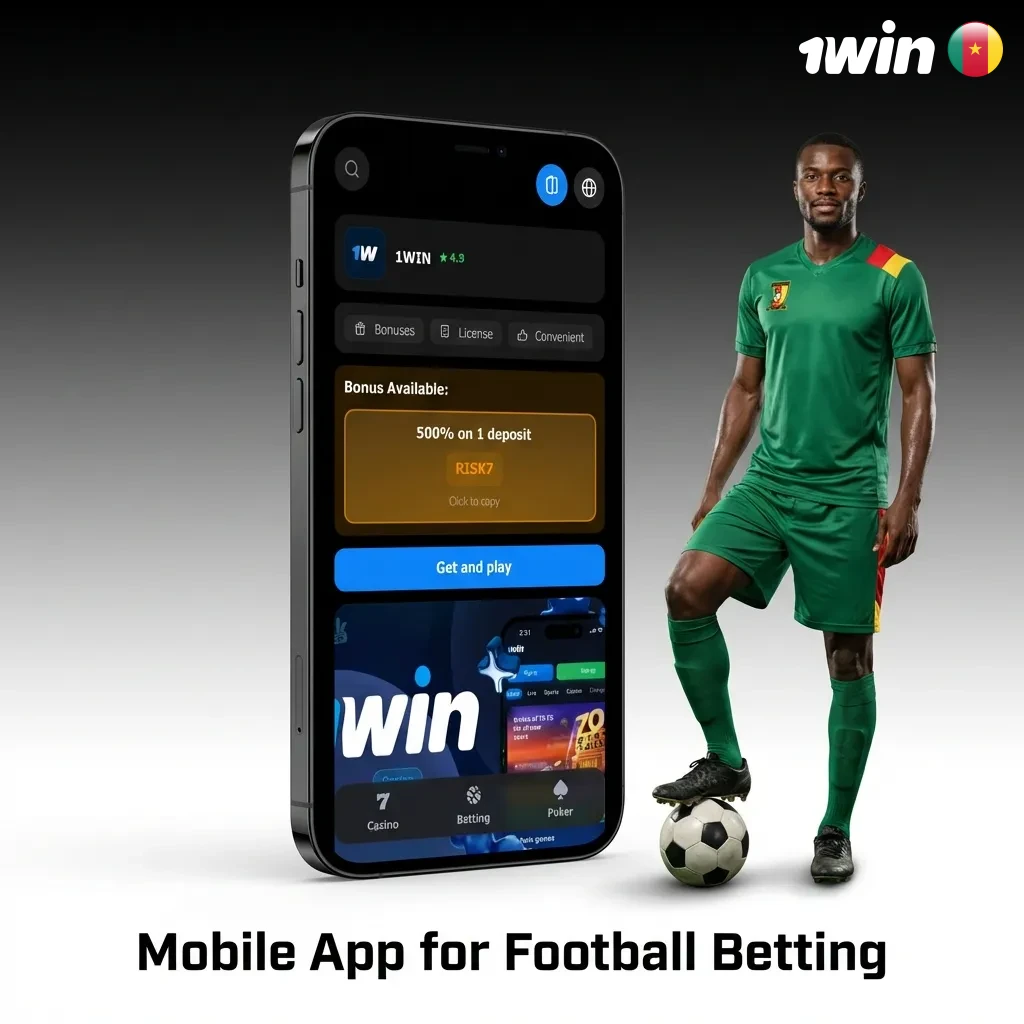 Mobile app interface showing football betting markets with download options for Android and iOS devices