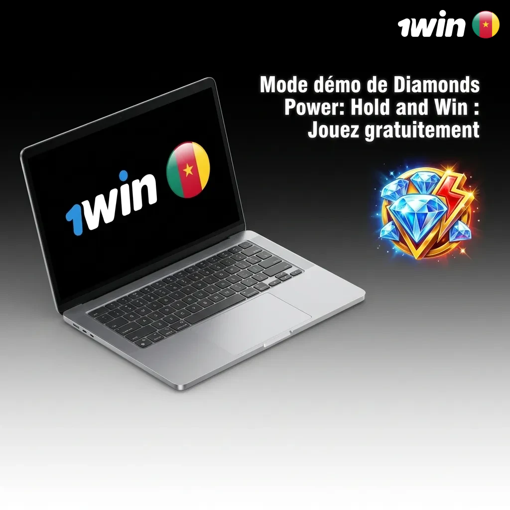 Écran de jeu Diamonds Power: Hold and Win en mode démo avec crédits virtuels et interface de machine à sous