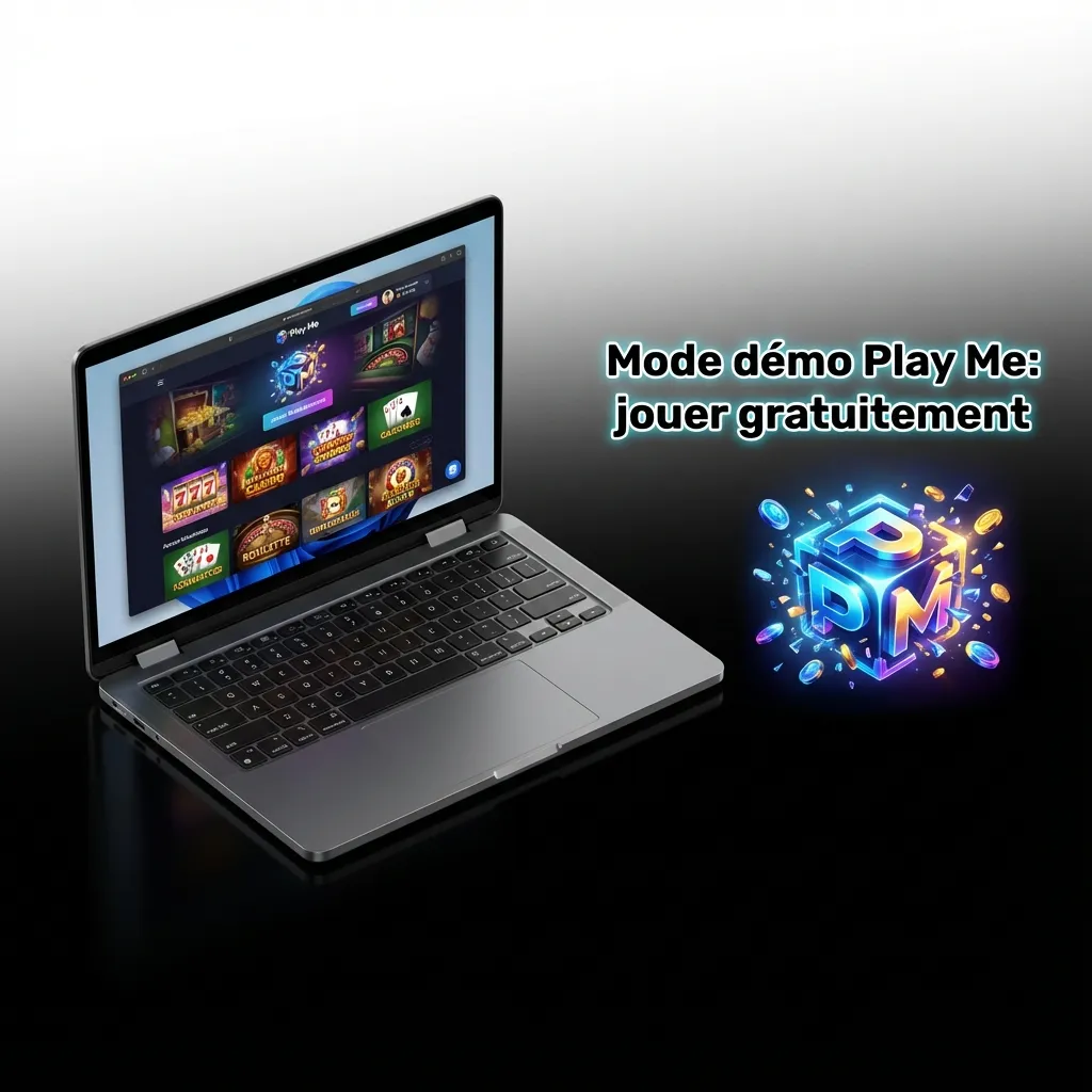 Écran du mode démo Play Me: mêmes boutons, rythmes et multiplicateur, crédits virtuels, jeu gratuit sans gains réels.