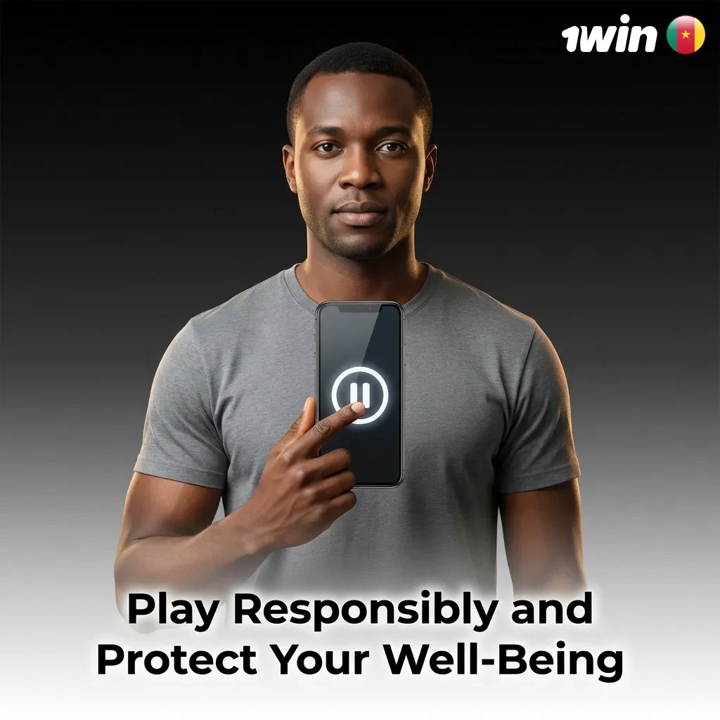 Responsible gambling message emphasizing budgeting, self-control, and seeking help if gambling becomes harmful.