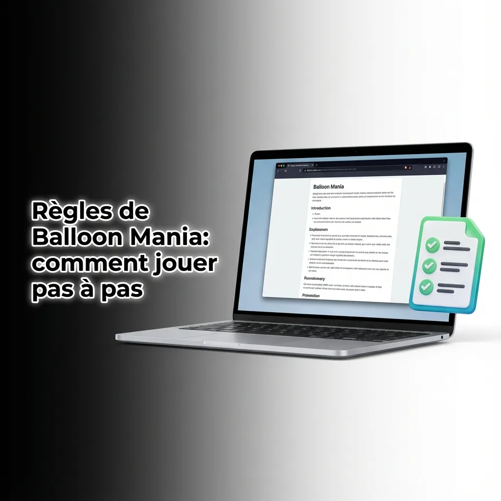 Illustration des règles de Balloon Mania: ballon qui gonfle, multiplicateur, cashout avant explosion, auto-retrait.