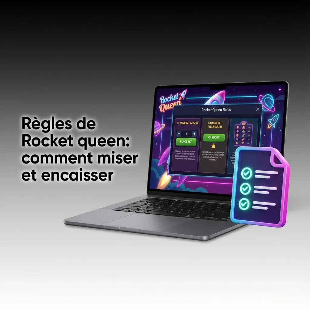 Infographie des règles Rocket Queen: miser avant décollage, multiplicateur qui monte, encaisser avant l’explosion.