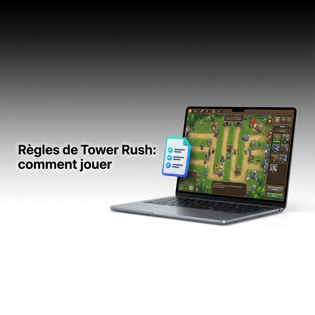 Infographie Tower Rush: miser, choisir une case par étage, multiplicateur croissant, pièges, encaisser à tout moment.