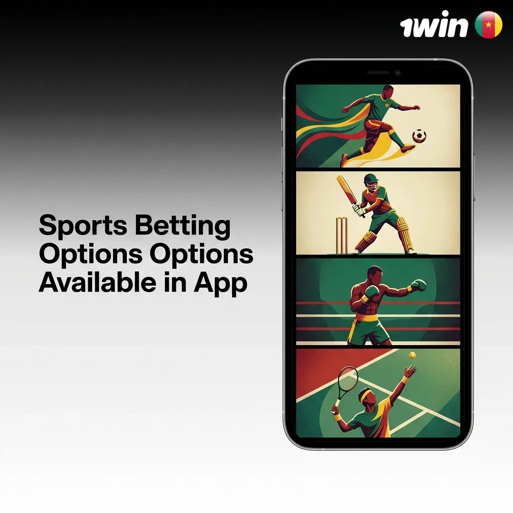 1win app sports betting interface showing 50+ sports including football, basketball, tennis, cricket, and esports options