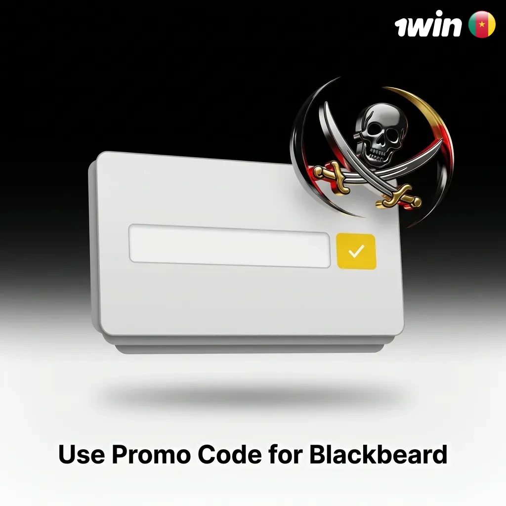 Cameroon players entering promo code BLACKBEARD500 on registration form to unlock extra 10% bonus for Blackbeard game