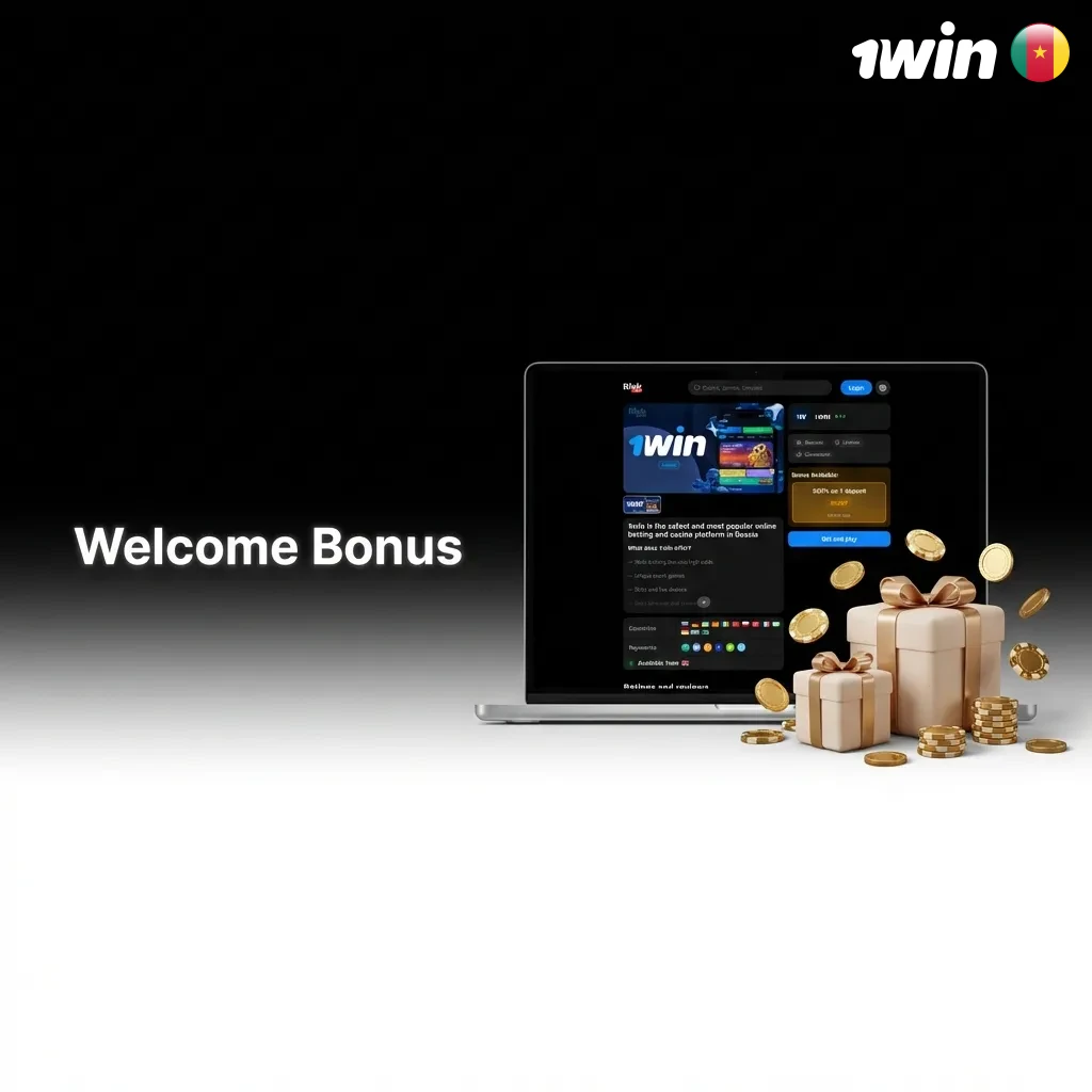 Welcome bonus offer showing up to 500% bonus totaling 363,790 XAF across first four deposits with varying percentages