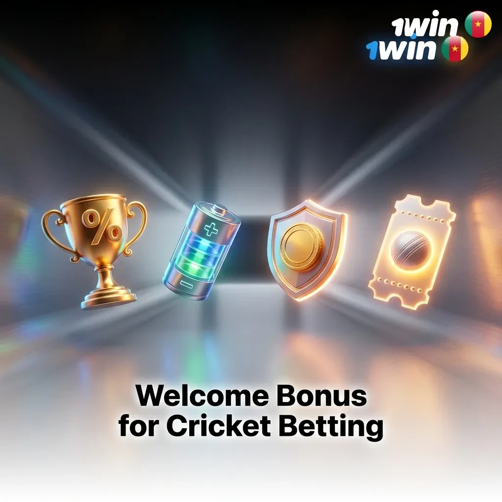 Cricket betting welcome bonus offering new users up to 500% bonus on first deposit, maximum 363,790 XAF