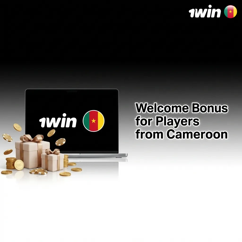 1win casino welcome bonus offer for Cameroon players showing 500% match up to 363,790 XAF on first four deposits