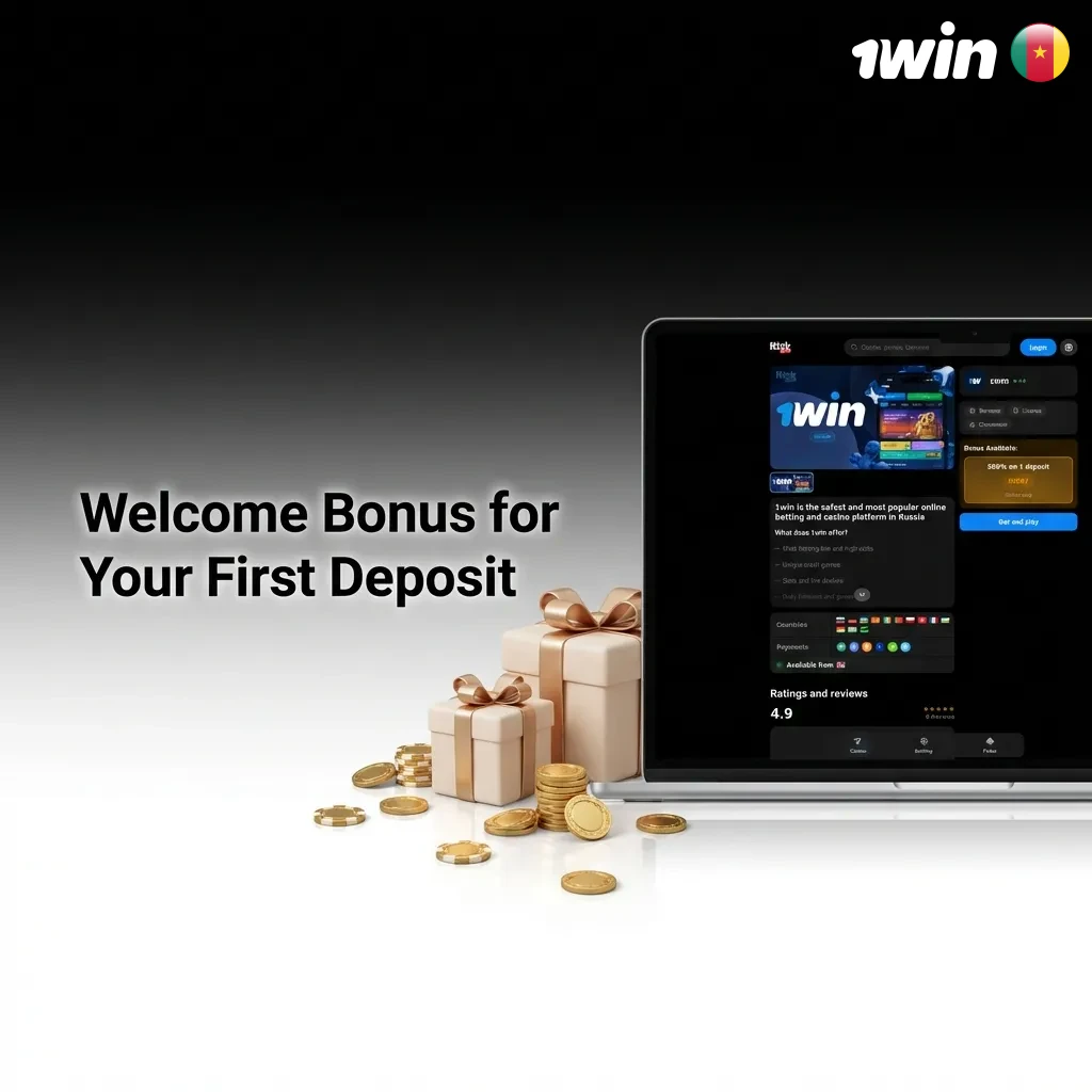 New players in Cameroon claiming welcome bonus up to 500% on first deposit for casino games and sports betting