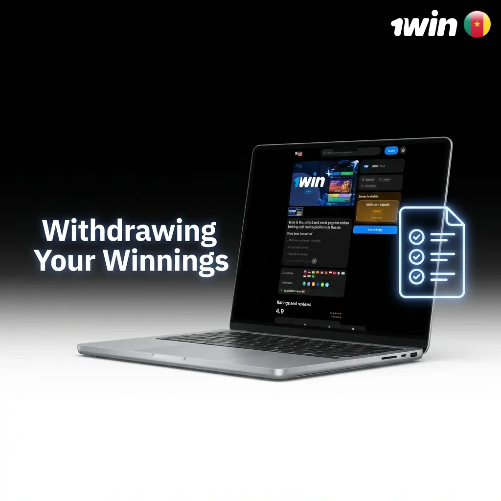 Person withdrawing casino winnings on computer, showing cashier menu and payment method selection screen