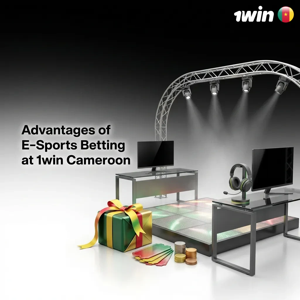 1win Cameroon e-sports betting platform showing local payment options, bonus offers, and mobile app interface for gamers